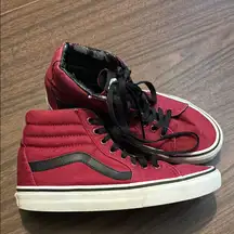 Vans High Tops Men’s 6 Women’s 7.5 Dark Red Black