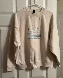 Wild Fable Crewneck Sweatshirt Cream Embroidered