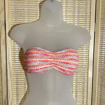PINK Victoria's Secret Pastel Chevron Stripes Lace Bandeau Small S