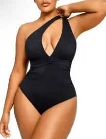 SHAPELLX Tummy Control Swimsuit Women Ruched V Neck One Piece Black 3XL NWT