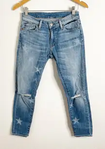 Denim & Supply Ralph‎ Lauren Morgan Crop Skinny Distressed Star Print Size 27