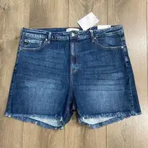 KanCan High Rise Stretch Blue Denim Curt Off Jean Shorts Size 3XL