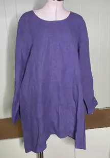 BRYN WALKER Long Sleeve Linen‎ Tunic Top Dress Size Small