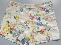 Anthropologie shorts by elevenses brocade floral sz 0