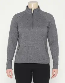 Lululemon Engineered‎ Warmth Half Zip Top Graphite Grey White Merino Wool Size 8