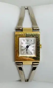 Vtg Guess women Quartz analog wrist watch gold silver tone watch 20mm running
