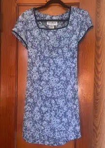 Vintage La Belle Navy and Light Blue Floral Dress
