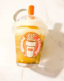 Dunkin Iced Coffee Drink Keychain