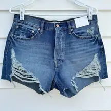 Jessica Simpson Blue Distressed Jean Shorts