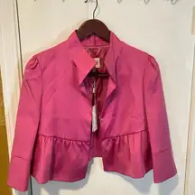 Armani Collezioni women's size 4 US silky 3/4 sleeve flare belly cropped jacket