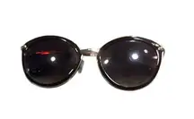 LOFT Brown Round Frame Sunglasses with Metallic Accents