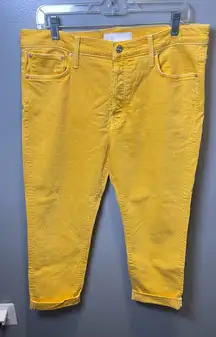 Mother‎ 'the Scrapper Cuff Ankle Fray' Jeans Gold Size 32