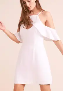 White Kaless Ruffle Sheath Dress