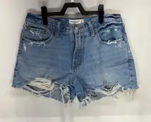 Abercrombie & Fitch Blue Ripped‎ Jean Shorts