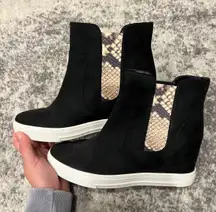 Suede Wedged Booties