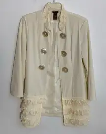 Multiples Cream Open Front‎ Jacket size Medium