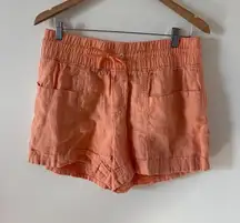 Athleta Cabo Linen Drawstring Shorts Size 10