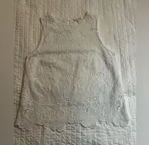 Aaron & amber flower embroidery top in white NWOT