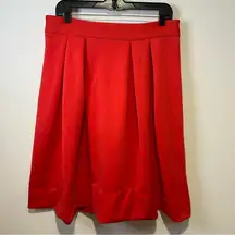 asos red pleated skirt size 10