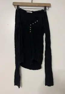 Free People We the Free Tee Black Long Sleeve Size Small