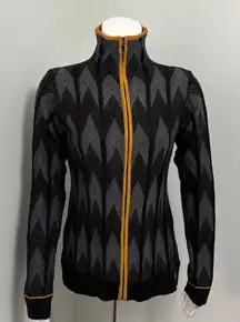 Icelandic Design Chevron Zipper Cardigan Sweater Medium