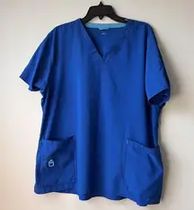 Carhartt Force Scrub Top Women’s 2X XXL Blue Ripstop Nurse Medical Ladies