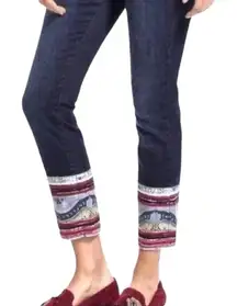 Pilcro Anthropologie Stet Patchwork Cuff Cropped Jeans