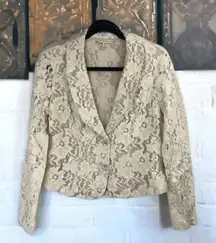 CAbi Ivory Lace Blazer Jacket #249 Size 6