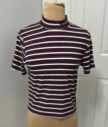 Teddy Fresh Need a Hug Striped Mock Neck Tee
