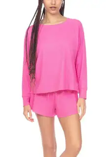 HONEYDEW Cozy Waffle Fabric Lounge Set for Stylish & Comfortable in Pink Medium