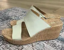 Korks Leather and Cork Wedge Sandal Tan Neutral Size 40.5 Women’s 9 Shoes