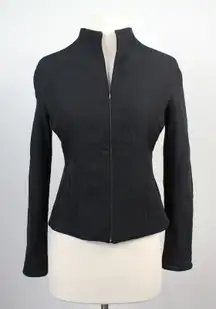 Vintage Moschino Cheap and Chic Black Virgin Wool-Blend Zip Jacket