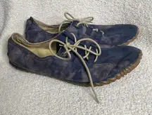 Sorel Picnic Lace Blue Washed Canvas Shoes Women 10.5 Casual NL 1953-591