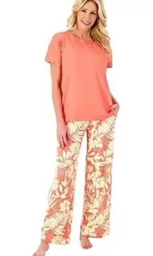 Koolaburra by UGG Cozy Jersey Tee & Wide Leg Pant Lounge Set Womens Size Xsmall