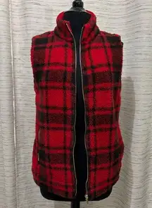 Calvin Klein plaid sherpa vest