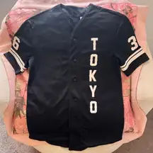 tokyo baseball black button up jersey 