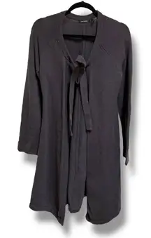 Daisy Fuentes Gray Long Maxi Cardigan Tie Front Size‎ Large