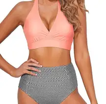 Tempt Me Women Two Piece High Waisted Bikini Set. Size 20W