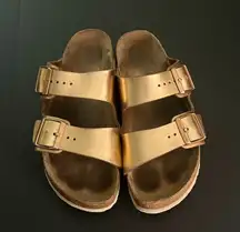 Birkenstock gold Arizona sandals women’s 40