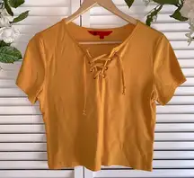 Mustard Tie-Up Crop Top
