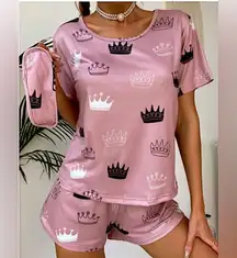 2 piece pajama set and matching sleep mask NIB