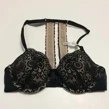 Hannah Demi Black Lace Overlay Bra