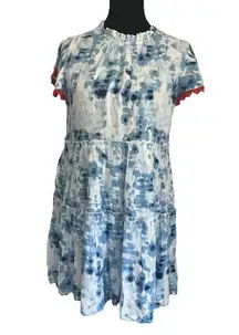 THML Blue White Floral Shift‎ Dress Size S