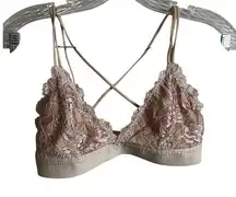 Out From Under Pink Neutral Lace Strappy Bralette