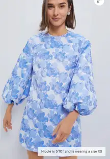 Tuckernuck Pale Blue Jacquard Janie Mini Dress