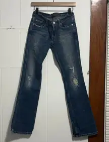 American Eagle Y2K Low Rise Sweet Boot Cut Jeans distressed size 4