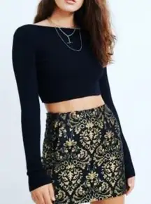 Urban Outfitters Rome Tie Back Cropped Sweater Black Size Small