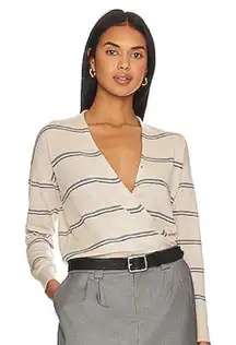 Heartloom Simona Top with Blue Stripes, Medium