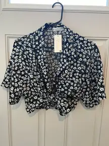 Crop Tie Up Cover Up/Shirt