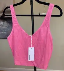 Reformation pink crop top tank ribbed size L NWT